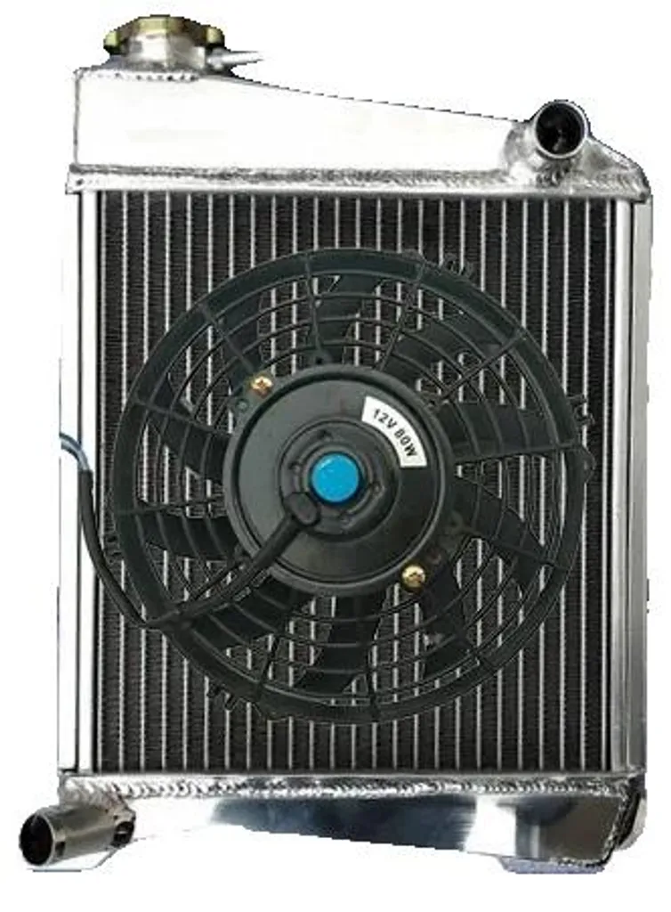 Radiateur alu anti-surchauffe 2 rangées 397x282mm avec bouchon
