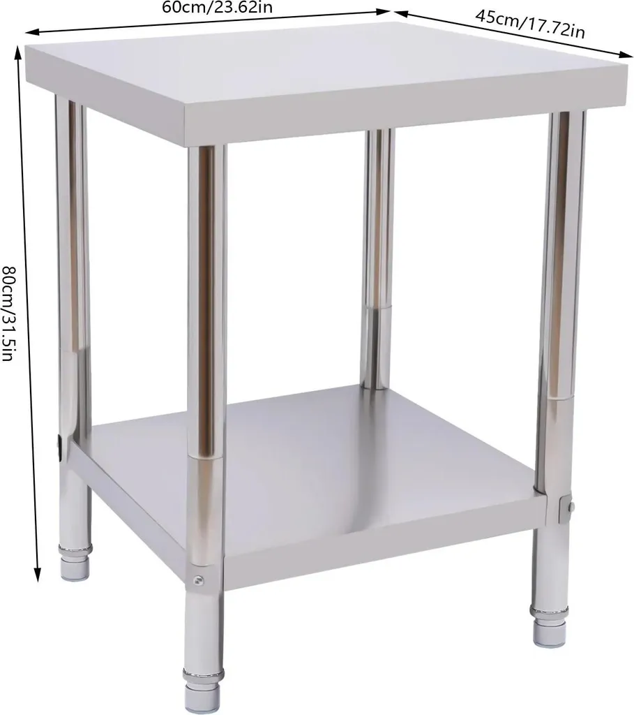 Table de cuisine moderne en métal argenté - Collection Studio Loft Chic