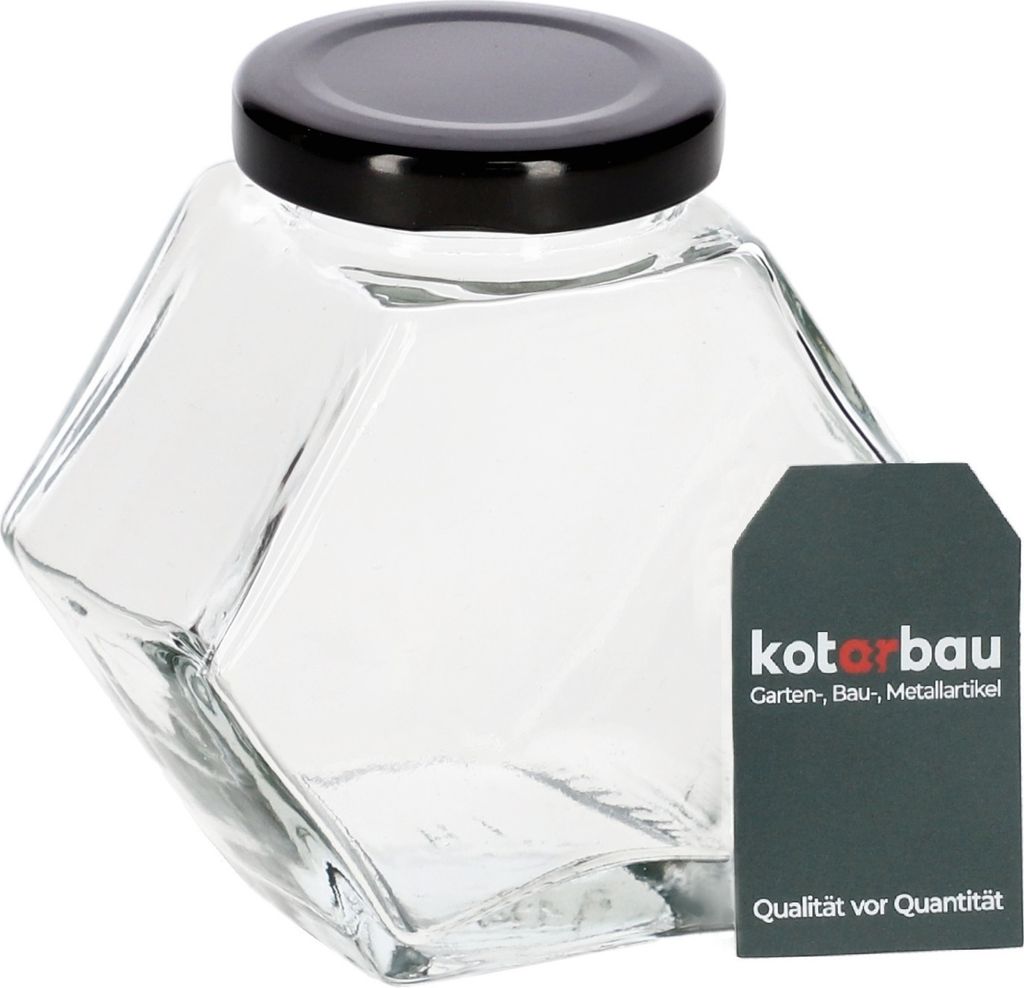 KOTARBAU Sechskant-Dekorgläser mit Schraubverschluss Sechskantglas Einmachglas 180 ml