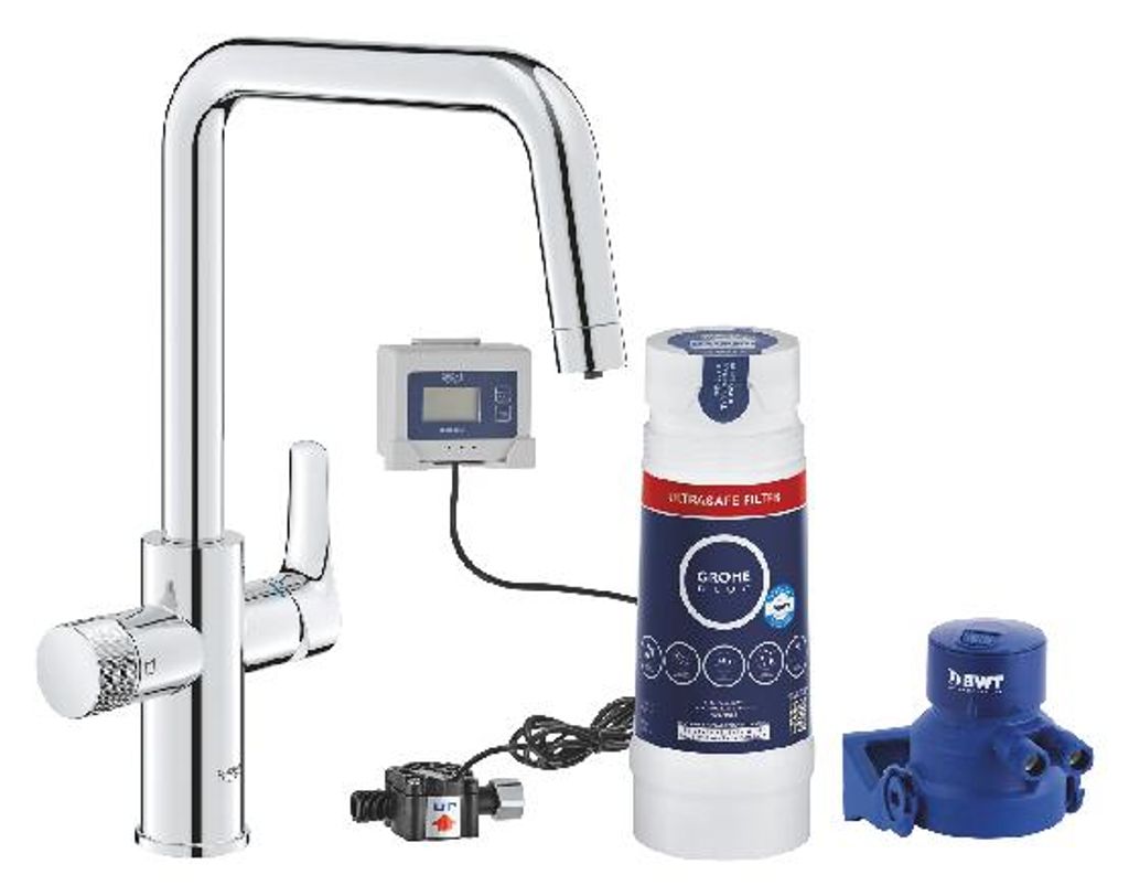 Grohe Blue Pure - Set Spültischarmatur Start mit Ultrasafe-Filter, Chrom