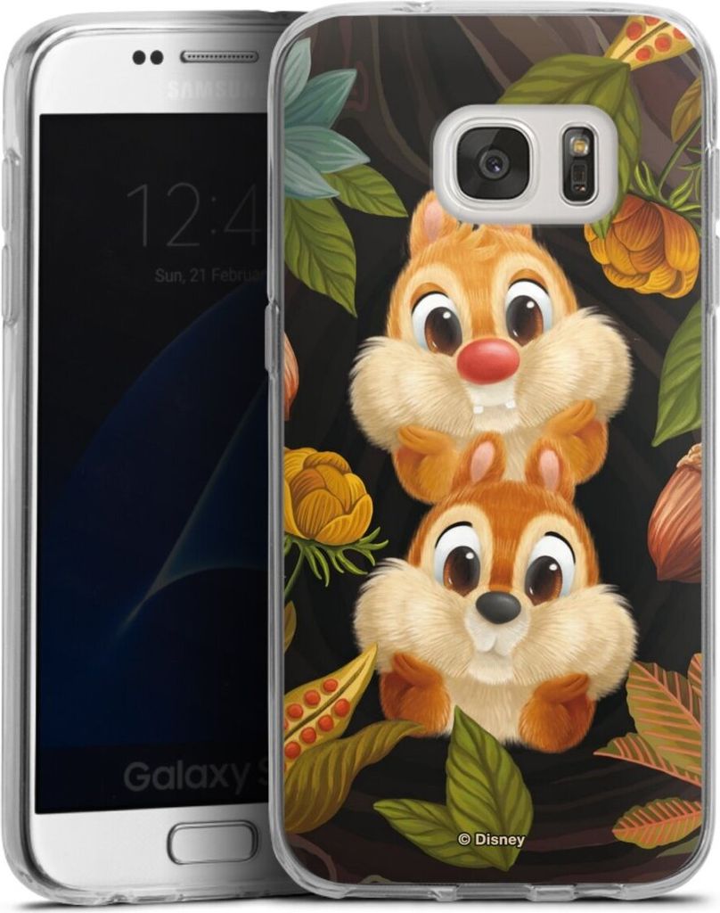DeinDesign Handyhülle für Samsung Galaxy S7 Silikon Hülle Case Smartphone Schutzhülle Disney Offizielles Lizenzprodukt Chip und Chap
