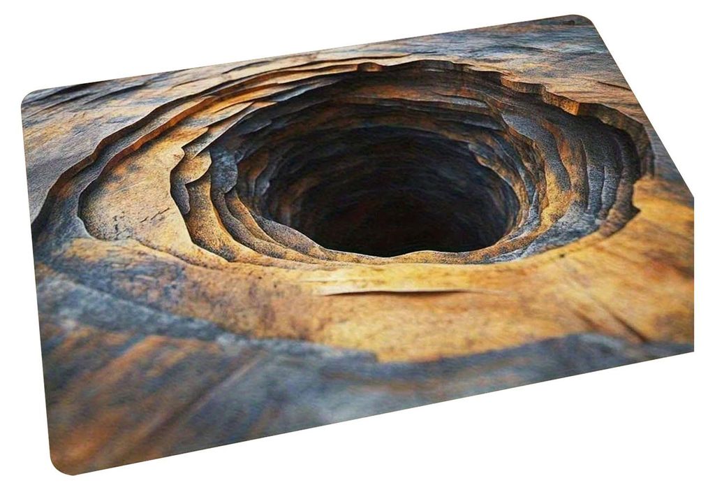 Badezimmerteppich mit rutschfester Unterseite, optischem Täuschungsmuster, leicht zu reinigen, komfortabler Rückzugsort, Badematte F