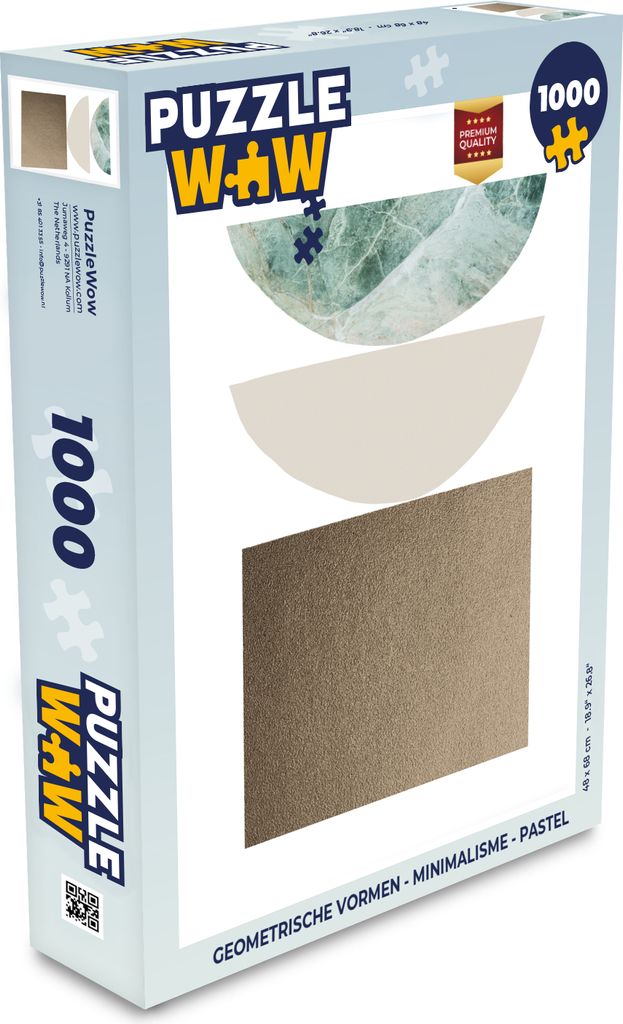 MuchoWow Puzzle 1000 Teile Geometrische Formen - Minimalismus - Pastell - Spielzeug - Alt und Jung - Spiele - Puzzeln