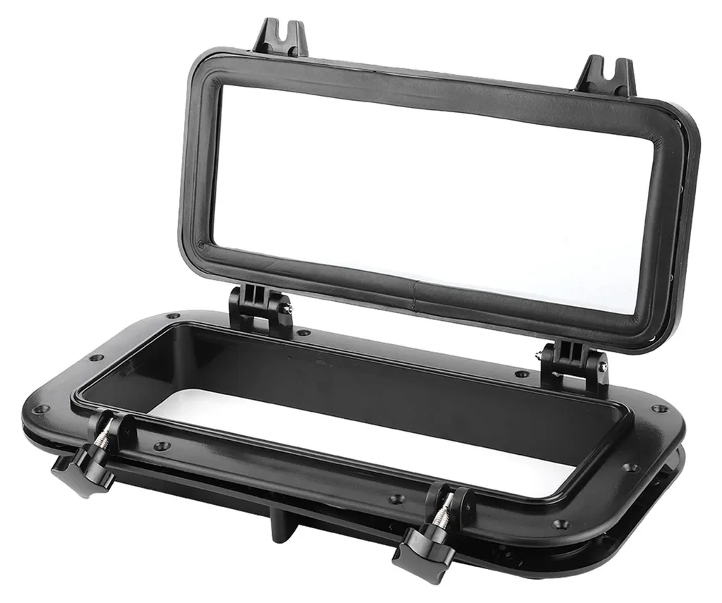 Hublot rectangulaire bateau en verre trempé anti-UV 400x200mm robuste