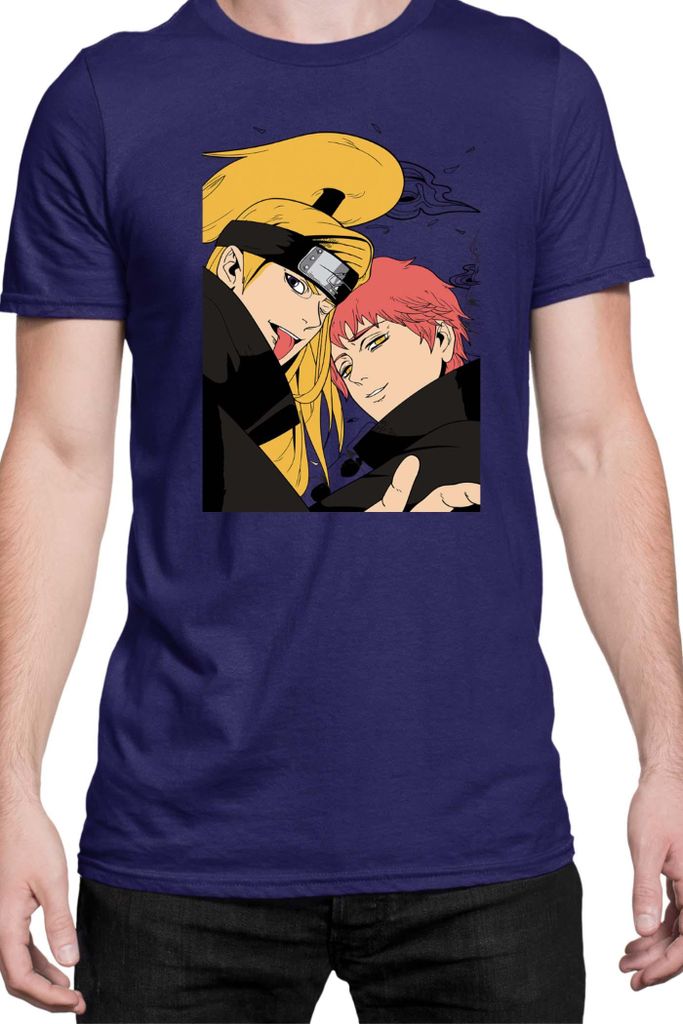 Herren T-Shirt Naruto Dedara & Sasori, Man 2XL / Dunkelblau