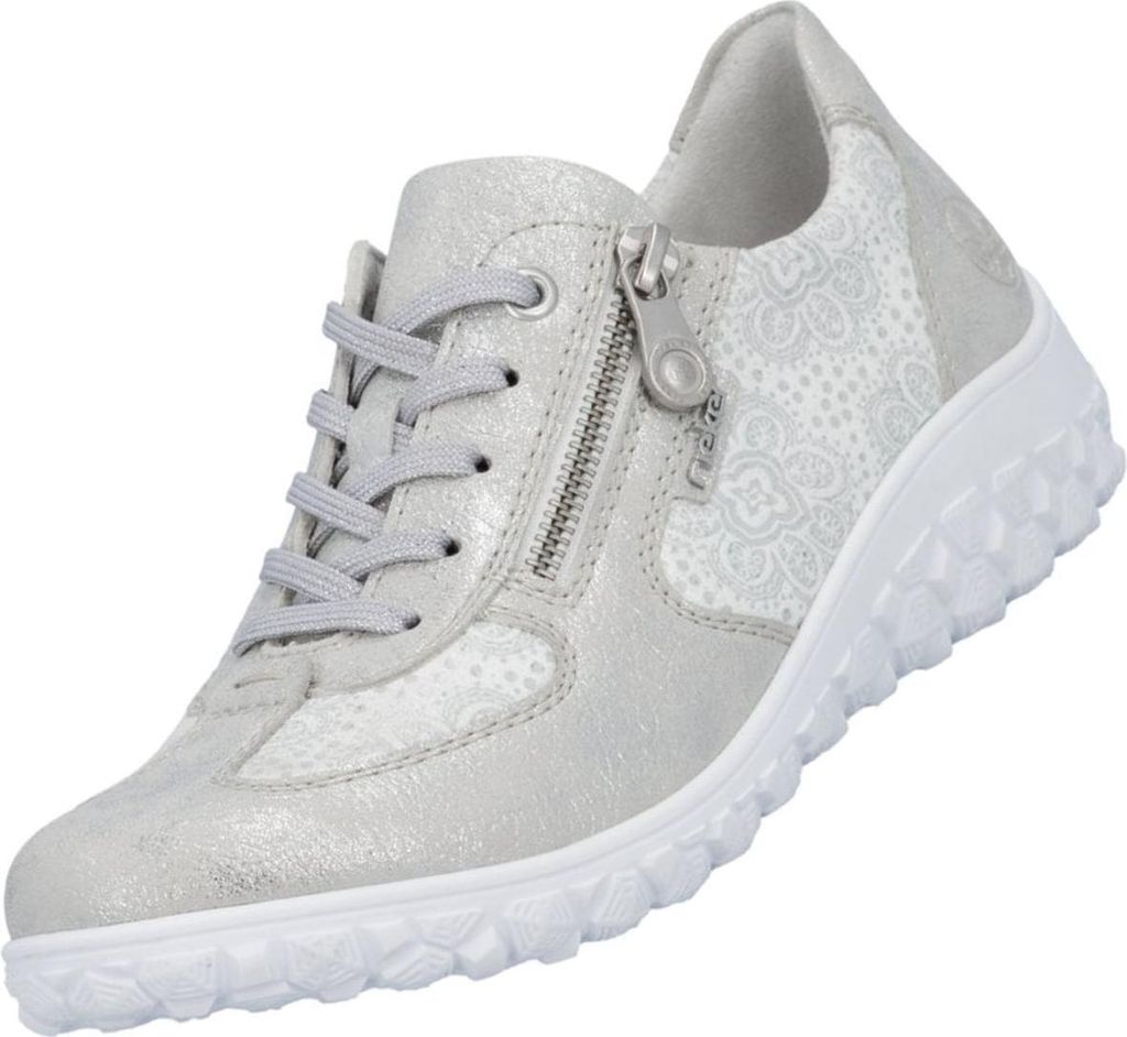 Rieker Damen-Schnürhalbschuh Silber-Weiß, Farbe:multicolor, EU Größe:43