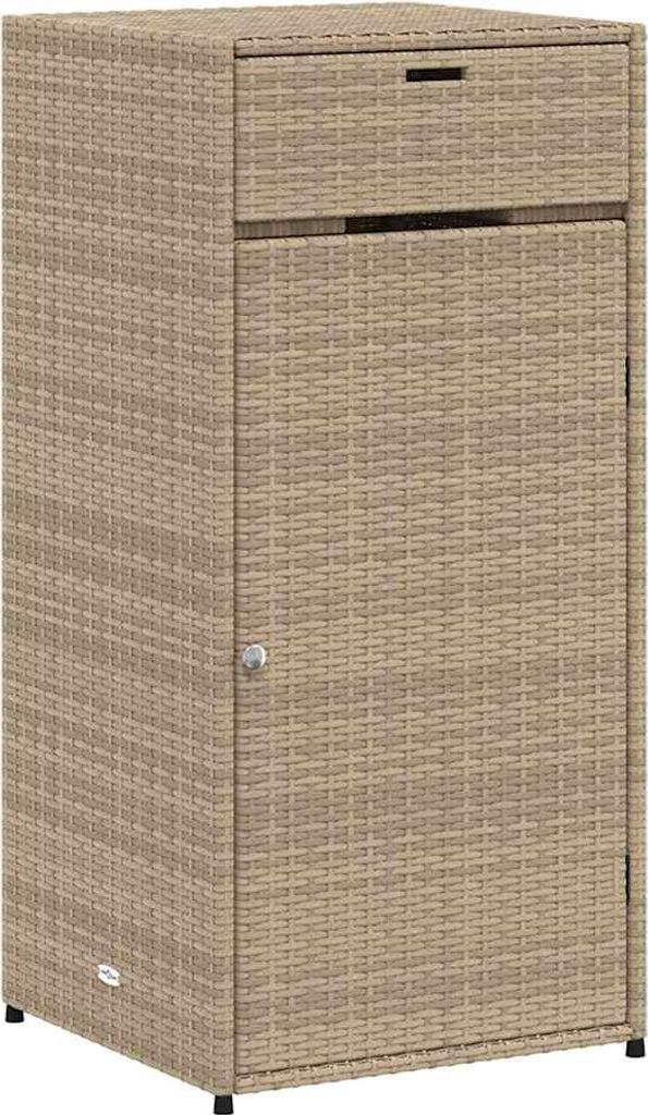 vidaXL Gartenschrank Beige 55x55x111 cm Poly Rattan Produktbild 