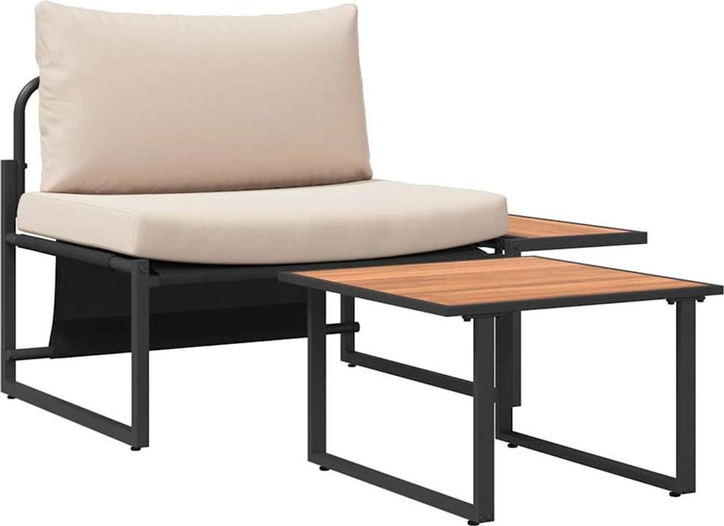 Gartensofa-set 2 pcs Taupe Stahl