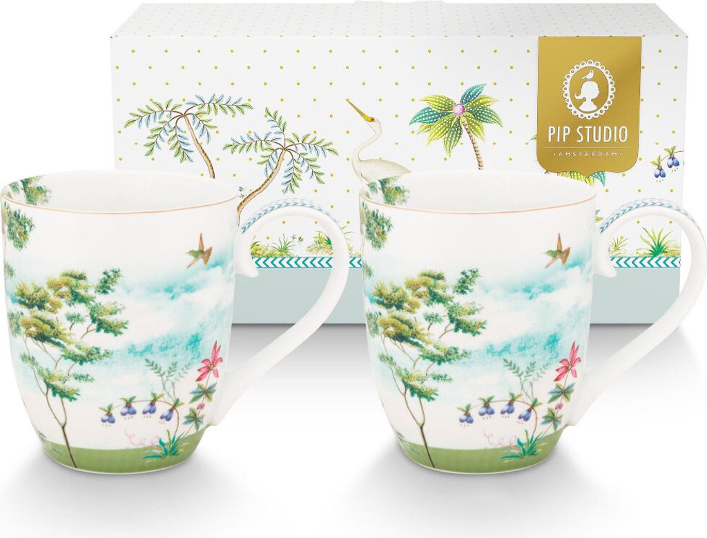 PIP STUDIO Jolie Heron Becher XL 450ml Set2
