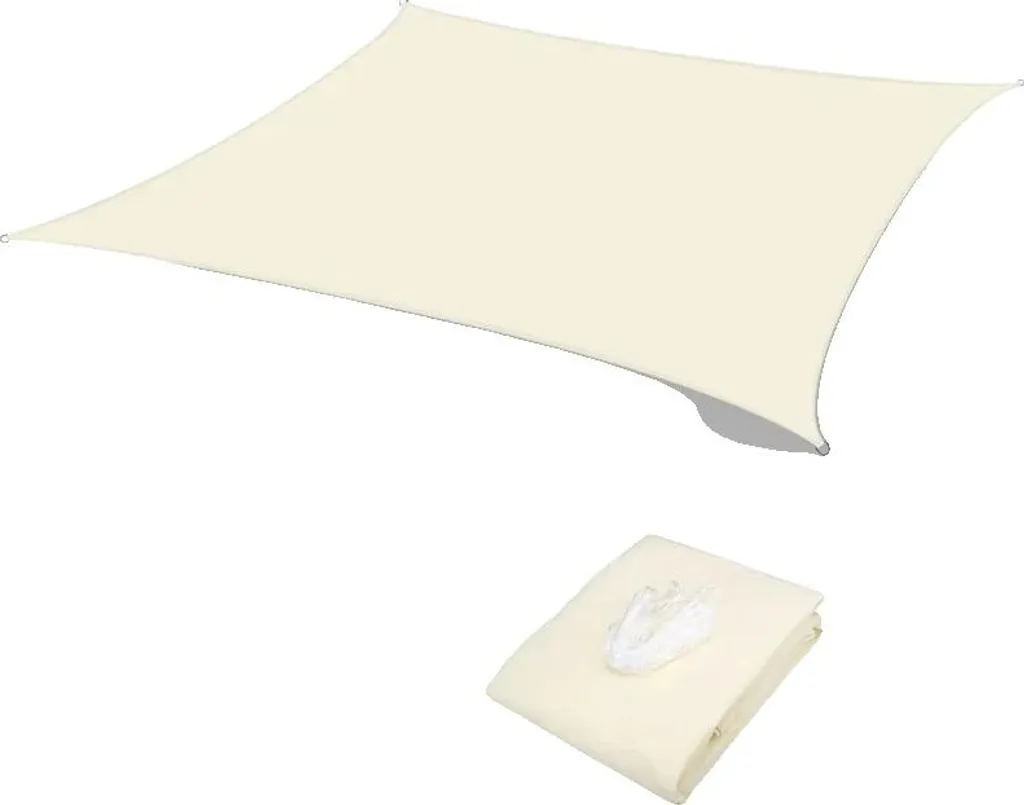 Voile d'ombrage rectangulaire 6x4M imperméable beige anti-UV robuste