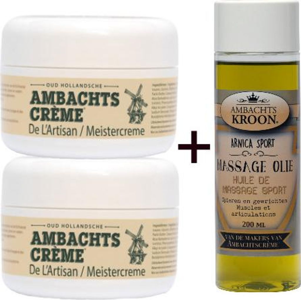 2 x Ambachtscreme - Meistercreme - Craft Creme 200ml+ 1 x 200-ml-Tiegel Arnica Sport Massageöl
