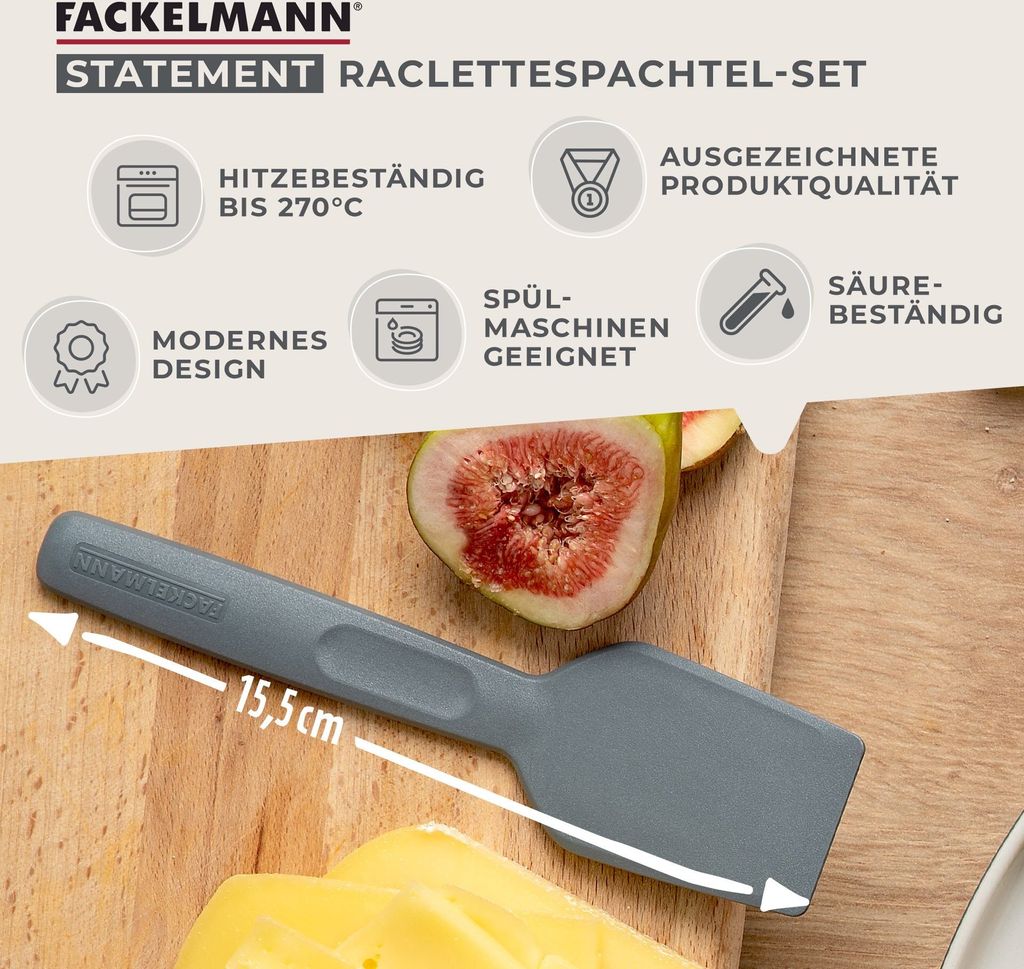 Fackelmann Raclette-Spachtel Set, Raclette-Schaber aus Produktbild 