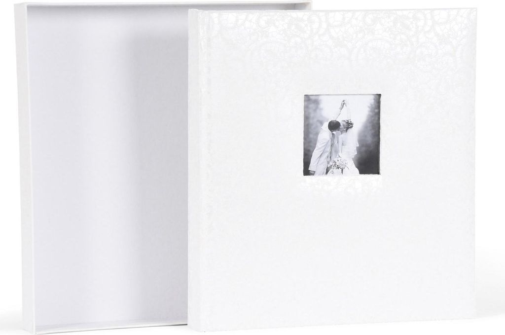 Henzo Hochzeitsalbum Cira 28 x 30,5 cm, 60 weiße Seiten, Leinenbindung