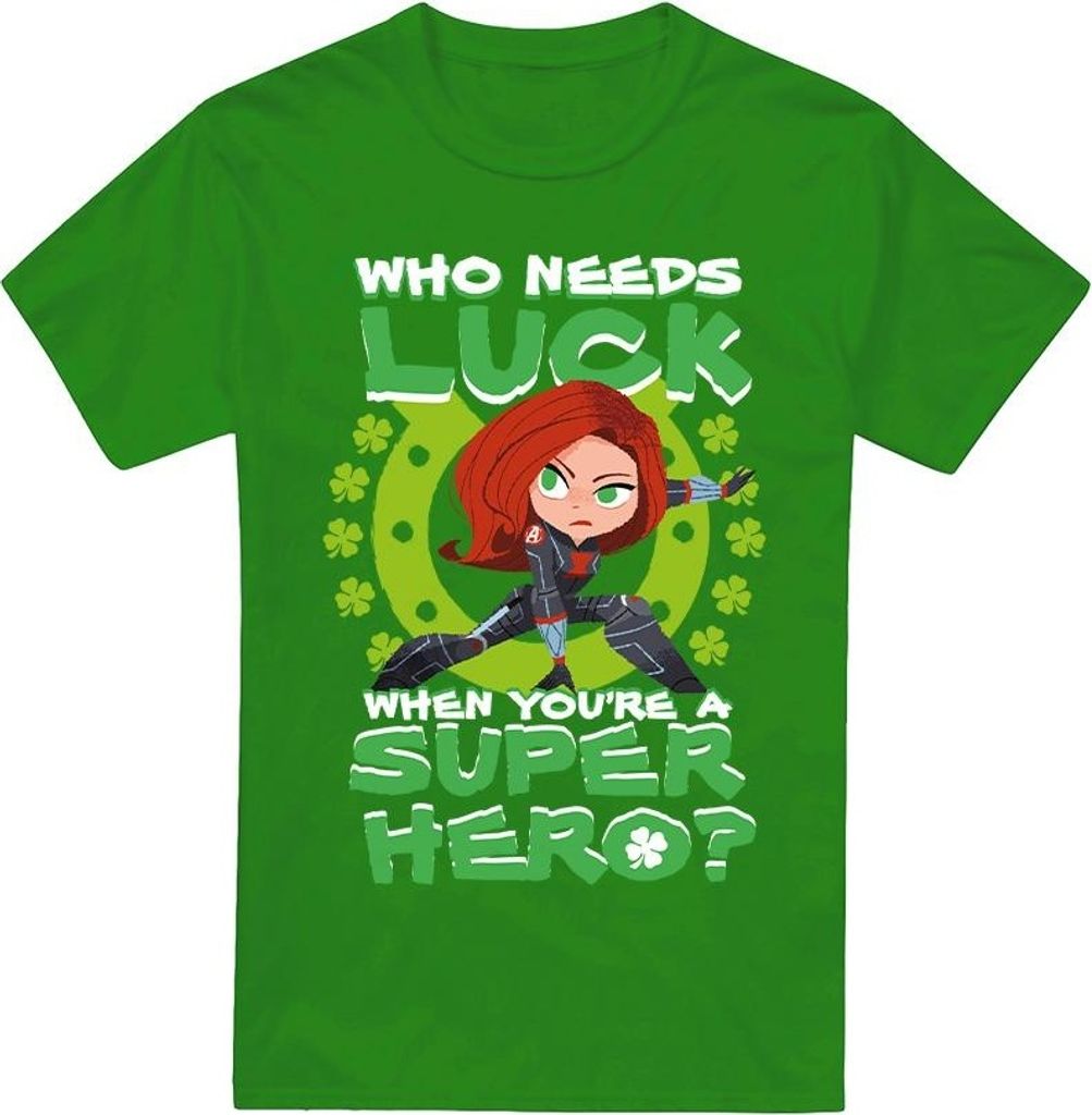 Black Widow - "St Patrick's Day Lucky" T-Shirt für Herren - St Patricks-Tag TV4188 (3XL) (Irisches Grün)