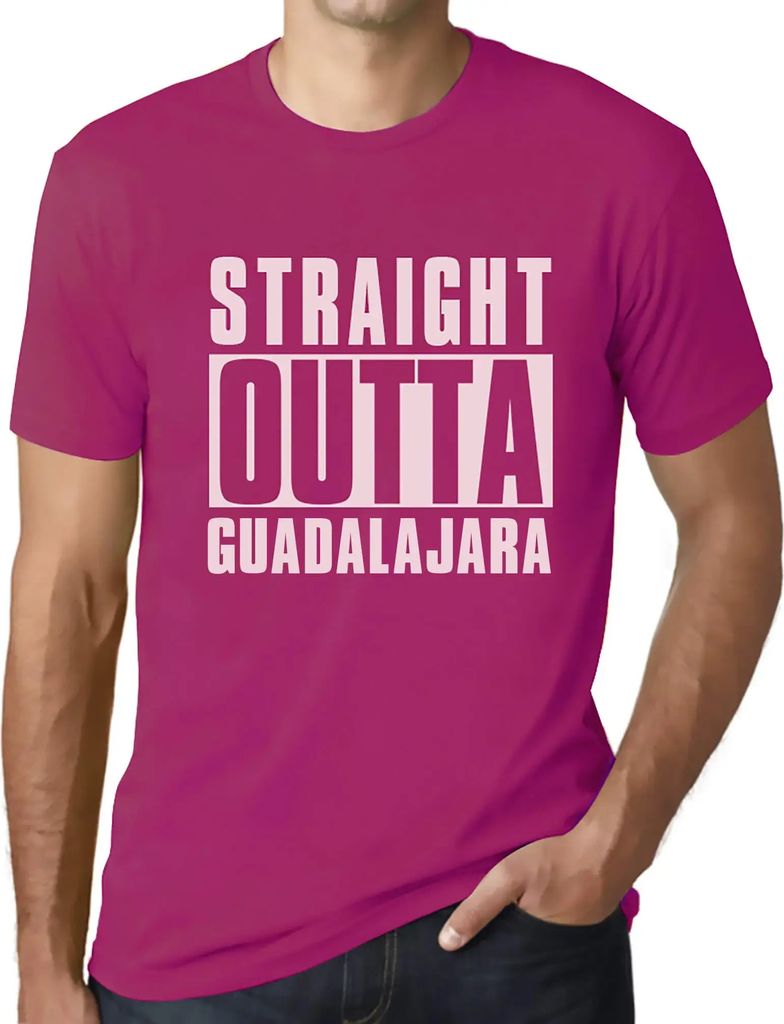 Herren Grafik T-Shirt Straight Outta Guadalajara Öko-Verantwortlich Vintage Jahrgang Kurzarm Lustige Druck Geburtstag Geschenk Mann
