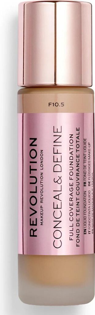 Makeup Revolution, Conceal & Define, Oil Free, Foundation F 10.5, 23ml