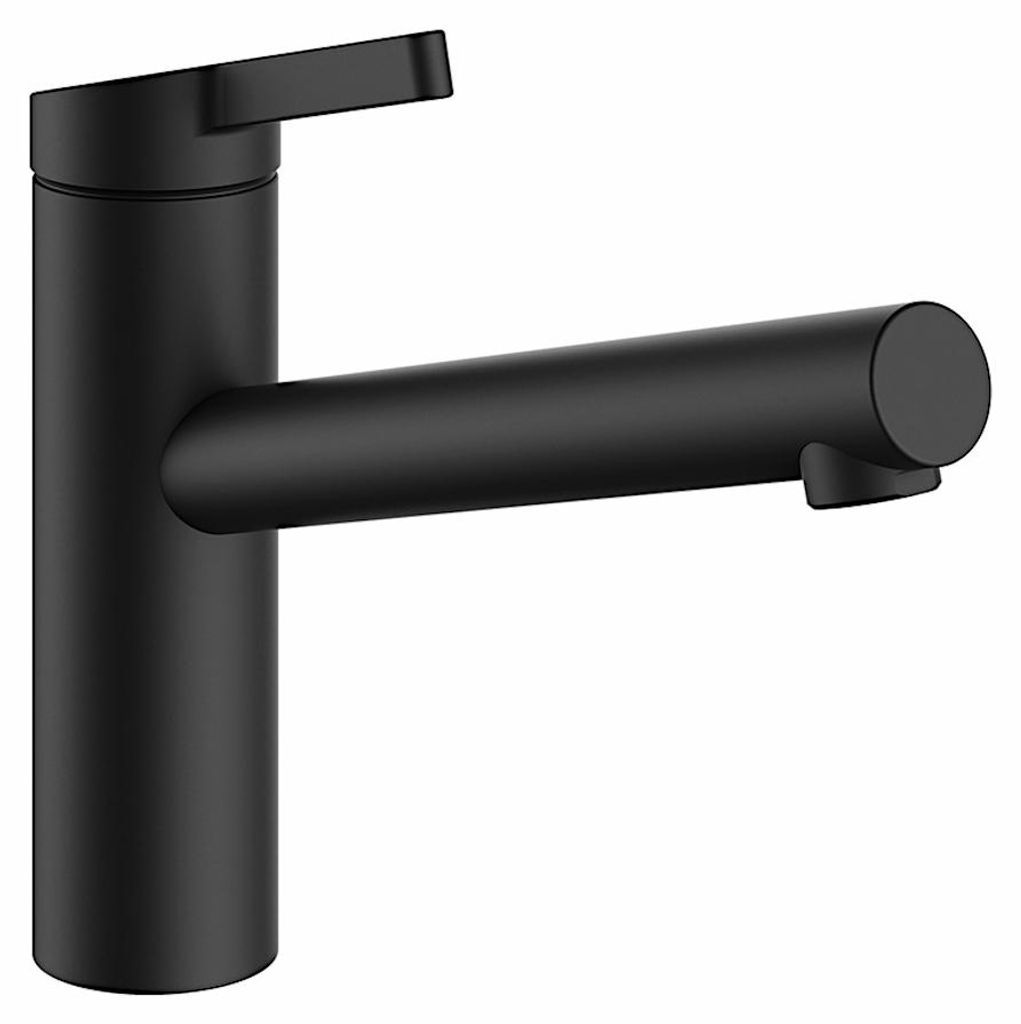 KWC Armatur FIT 1 SCHWARZ MATT mit schwenkbarem Festauslauf / Küchenarmatur / Einhebelmischer