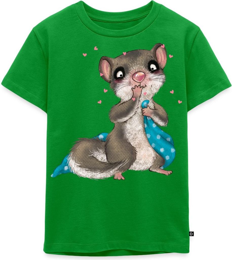 Spreadshirt Der kleine Siebenschläfer Schnuffeldecke Mit Herz Kinder Premium T-Shirt, 134/140 (8 Jahre), Grün