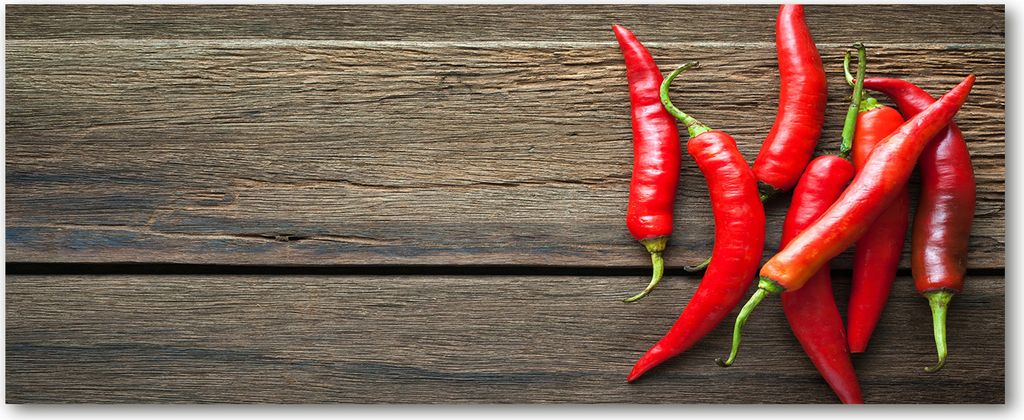 Tulup Leinwandbild - 125x50 cm - Wandkunst - Drucke auf Leinwand - Leinwanddruck - Essen & Getränke - Rot - Chilischoten