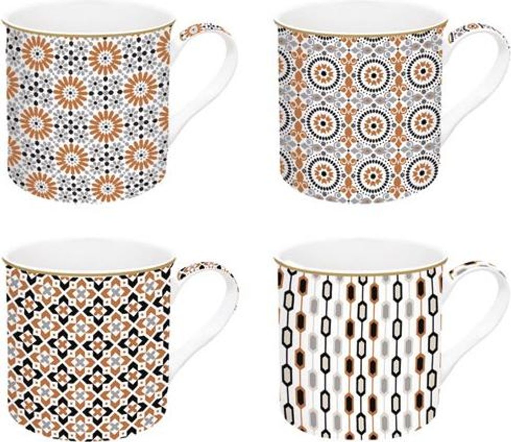 4er Set Tassen 30 cl - Geo Ethnic - Easy Life