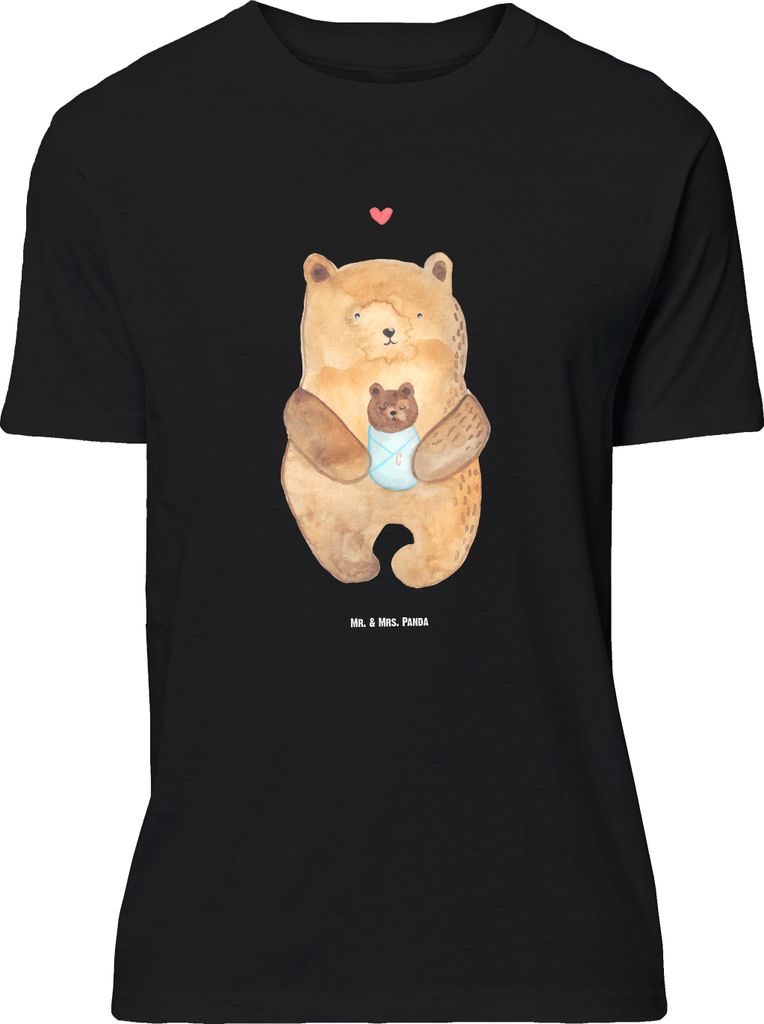 Mr. & Mrs. Panda Größe M T-Shirt Bär Baby - Schwarz - Geschenk, Nichte, Mutter, Shirt, Herren, Tshirt, Geburtstag, Eltern, Glückwunsch, mit Spr...