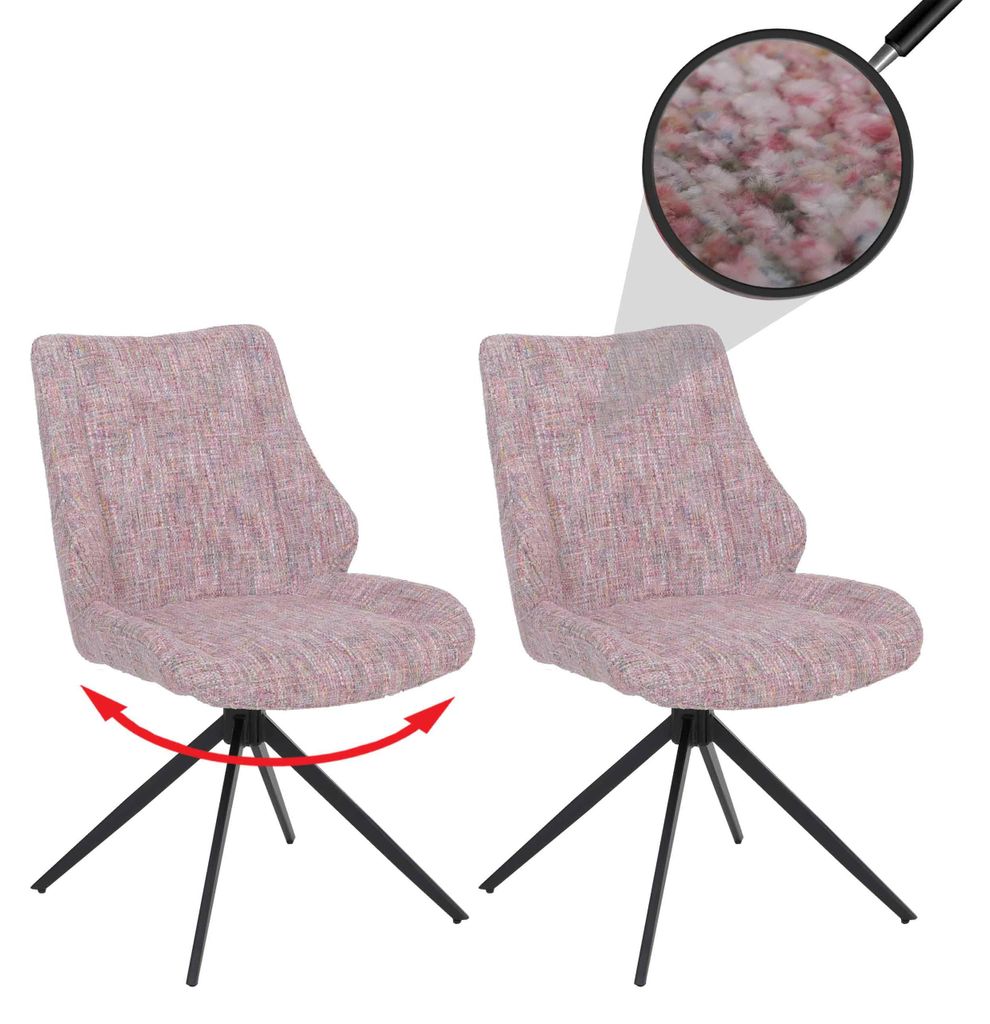2er-Set Esszimmerstuhl MCW-O48, Küchenstuhl, drehbar Produktbild 