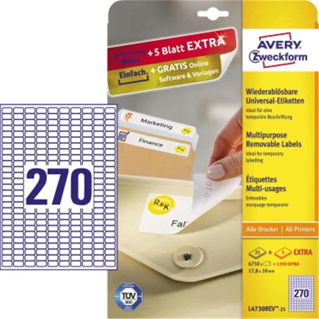 Convenienza Avery Zweckform L4730REV-25 Etichette 17,8x10mm 25ff - 12