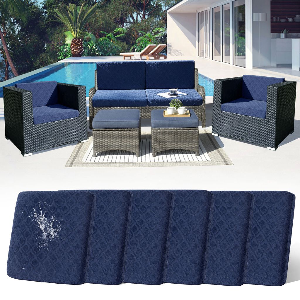6 Stück Outdoor Kissen Wetterfest Sofabezug Wasserdicht Sofa Sitzkissenbezug Outdoor Sofa Überzug Bezüge Für Gartenpolster Sofa Cushion Cover S...