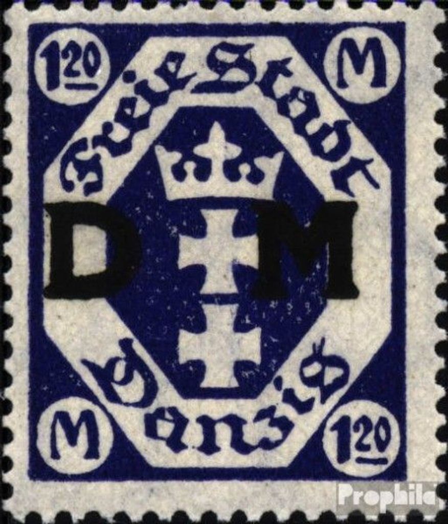 Briefmarken Danzig 1921 Mi D12 postfrisch Dienstmarke
