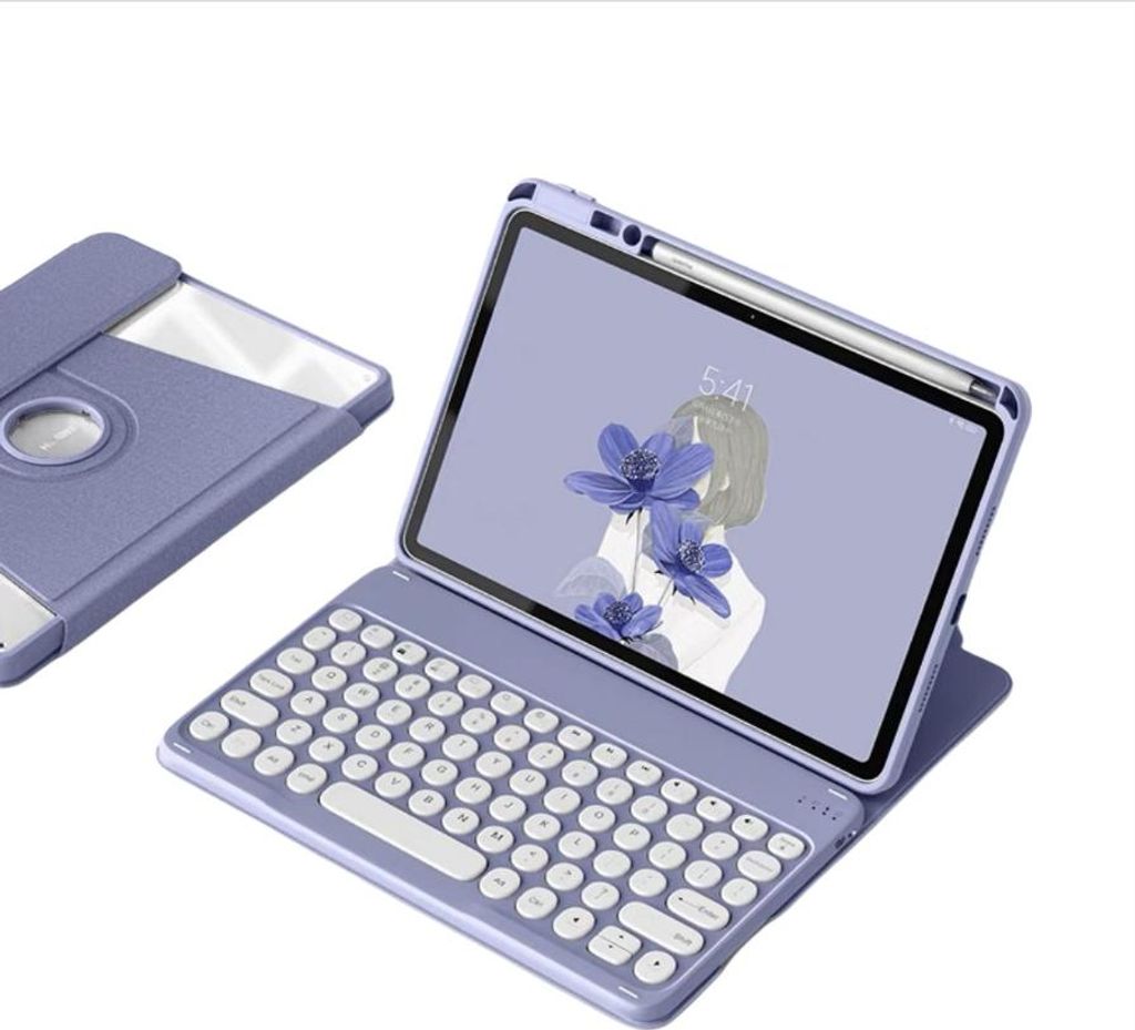 INF 360° Drehbarer Ständer Bluetooth Tastaturhülle für iPad Pro 11 (2024) - Lila
