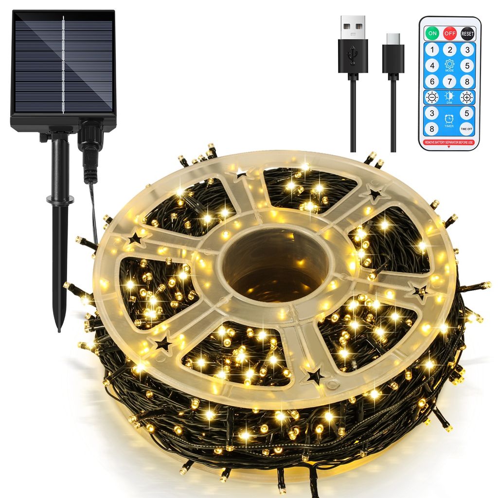 Guirlande lumineuse LED solaire Eikuavons, 50 mètres, 500 Image du produit 