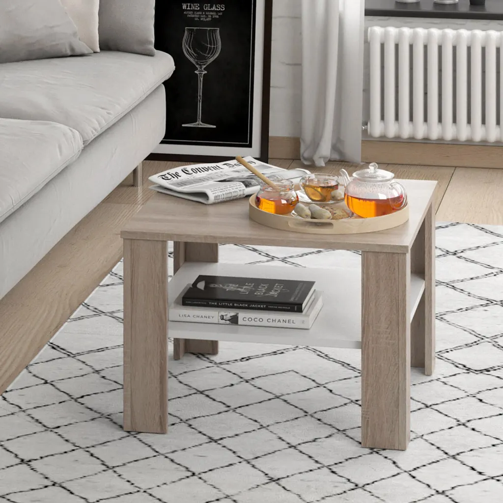 Table basse d'appoint Vicco Homer 60x60 Sonoma idéale pour studio et T1 - 5