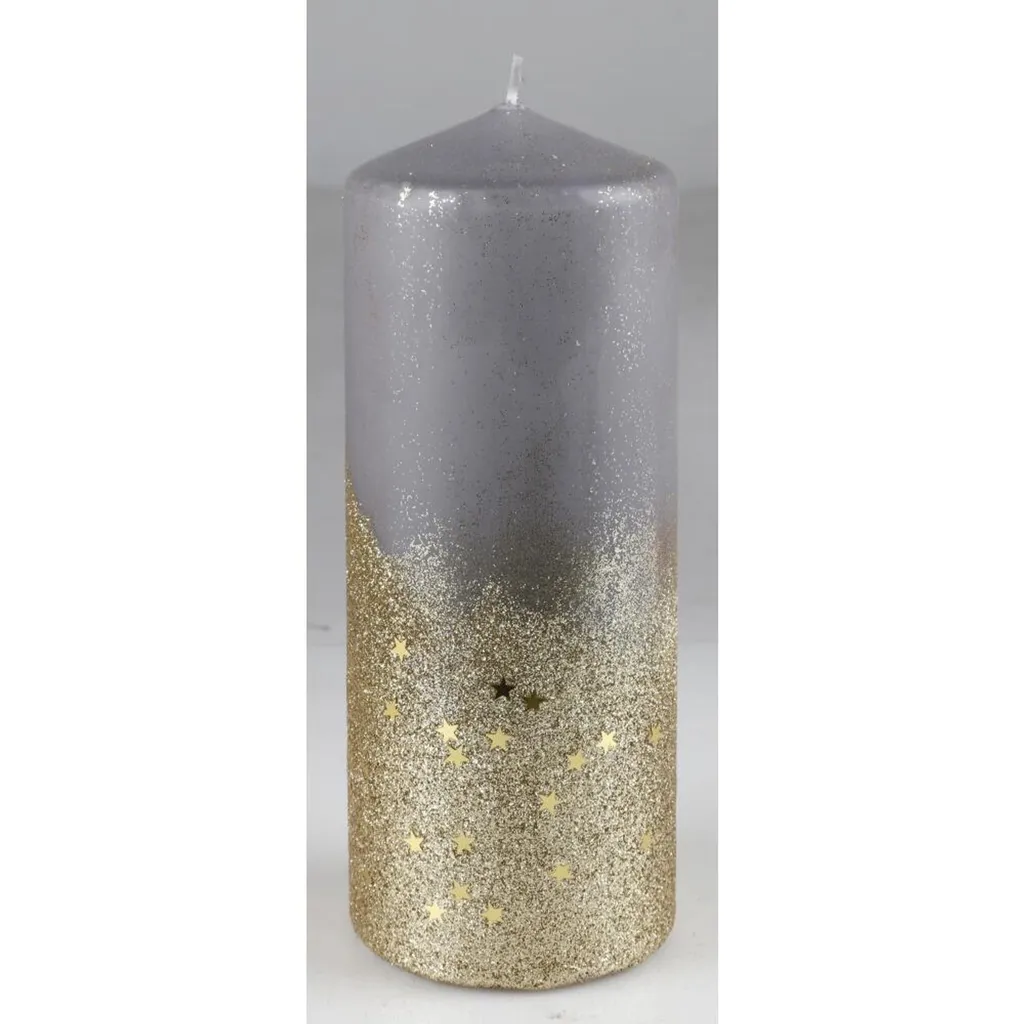 Décoration de Table de Noël : 8 Bougies Étoiles Argentées Scintillantes