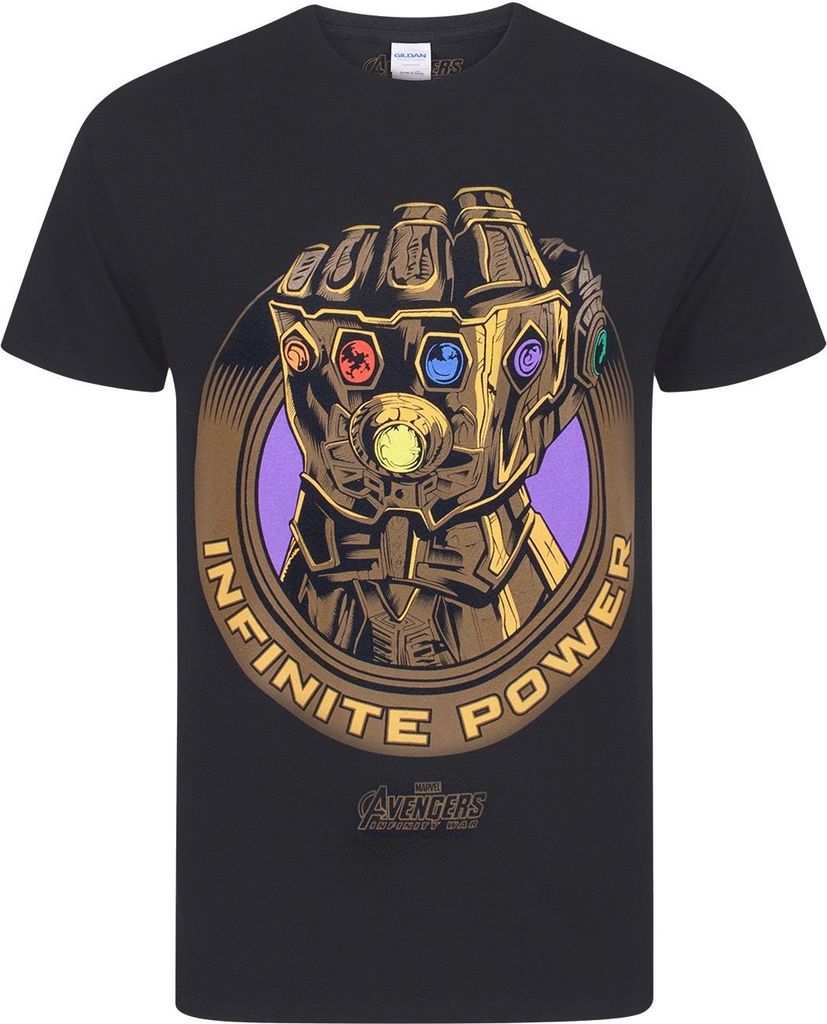 Marvel Avengers Infinity War Herren T-Shirt mit Kampfhandschuh NS4434 (L) (Schwarz)