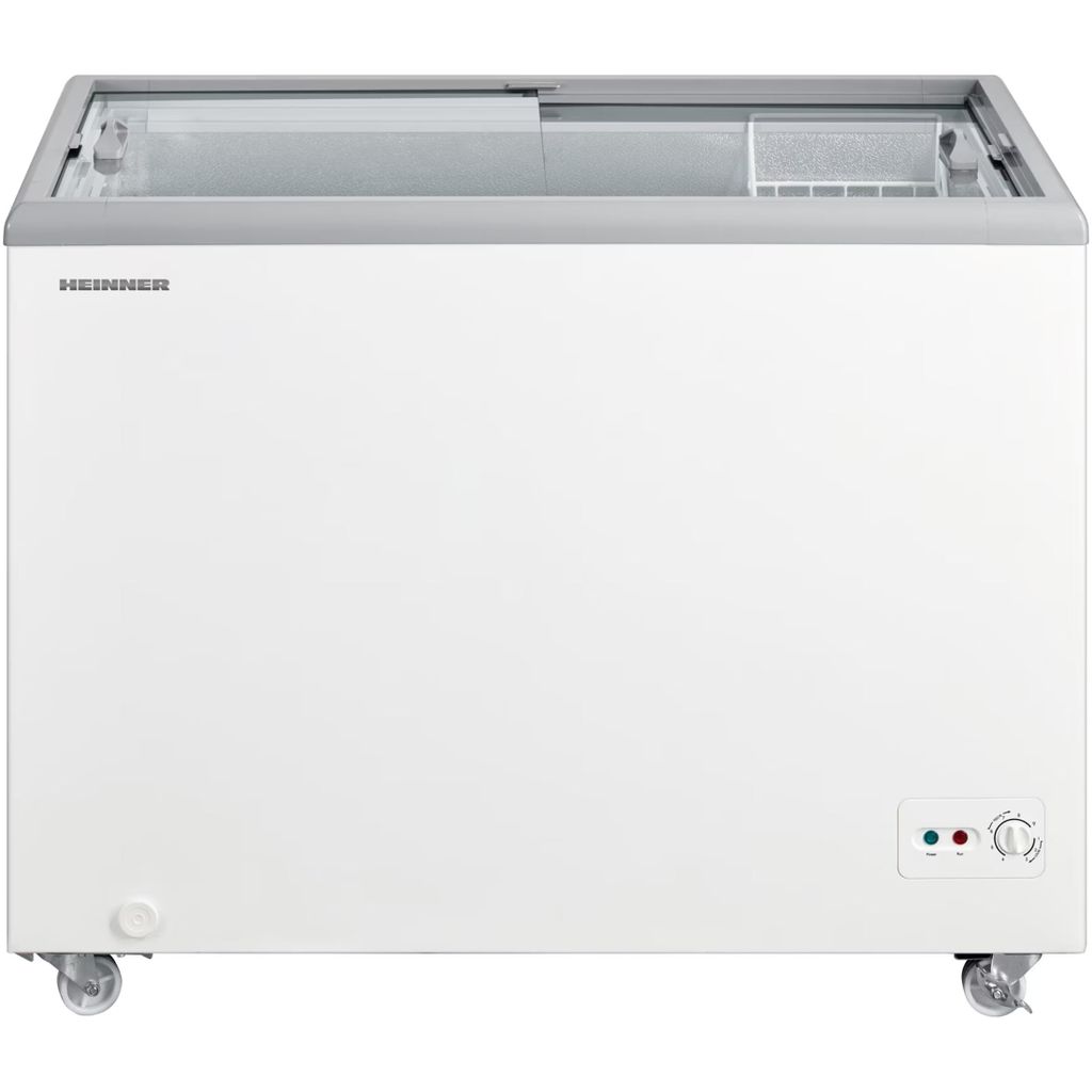 Heinner HSF-M255WHC Gefriertruhe 255L, Schiebeglasdeckel, Convertible Gefrier-/Kühlfunktion, Weiß