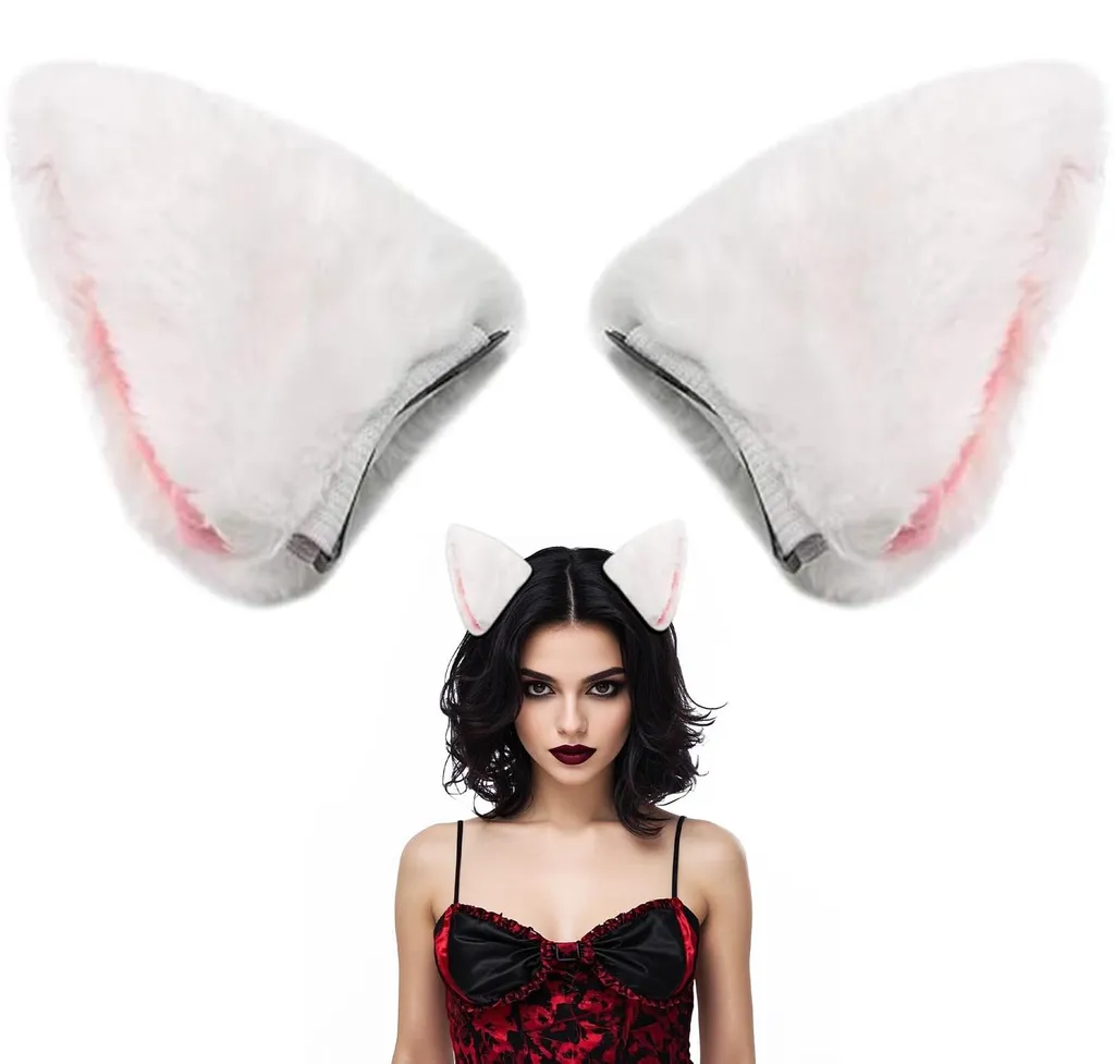 Paires de barrettes oreilles de chat en peluche douce pour filles et femmes