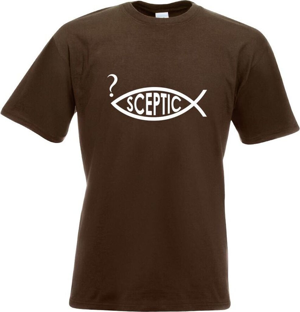 Kiwistar - T-Shirt - Chocolate - Sceptic Fisch Motiv Bedruckt Funshirt Design Print - mit Motiv Bedruckt - Funshirt Design - Sport - Freizeit - Her...