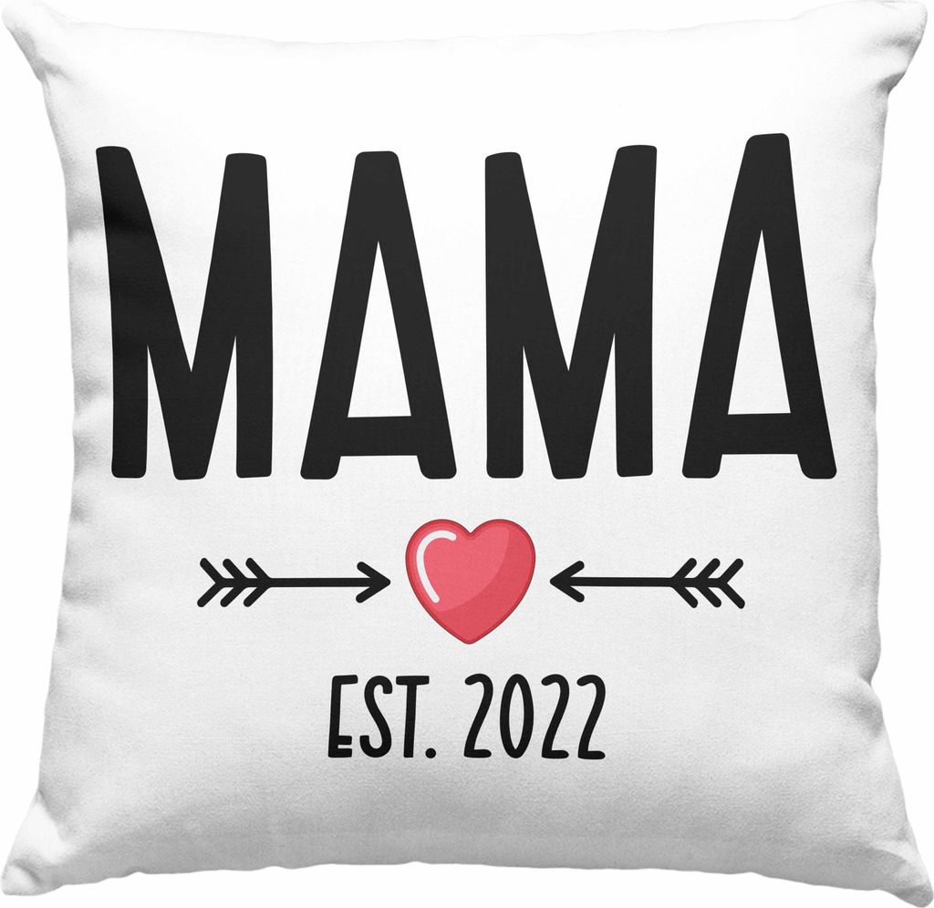 Trendation - Du Wirst Mama 2022 Deko-Kissen mit Füllung 40x40 Geschenk Schwangerschaft Verkünden Mutter Überraschung Baby Deko-Kissen mit Füll...
