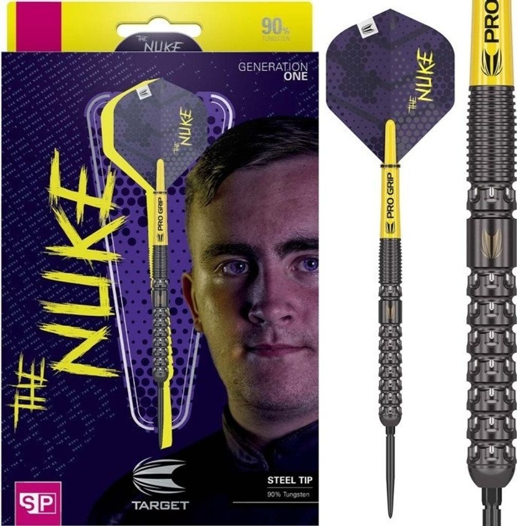 Target Darts Luke Littler G1 Steel Tip Dartpfeile 23G, 90% Wolfram, Swiss Point Technologie