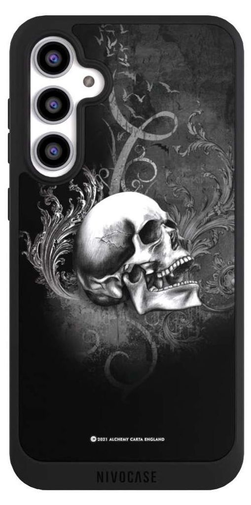 NIVOCASE Handyhülle für Samsung Galaxy S23 FE Hülle NIVOpure Case Schwarz Gothic Schädel Totenköpfe