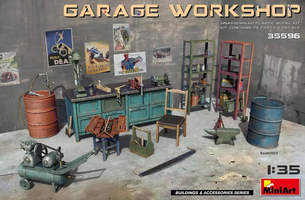 Kit atelier MiniArt 1:35 haute précision avec mobilier et accessoires