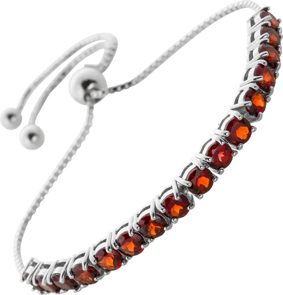 Granat Bolo Armband Silber 925 rote Edelsteine 25