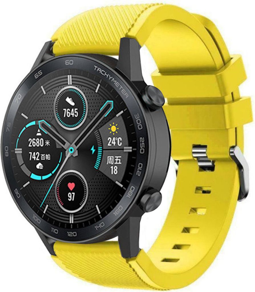 Strap-it Honor Magic Watch 2 Silikonarmband (Gelb)