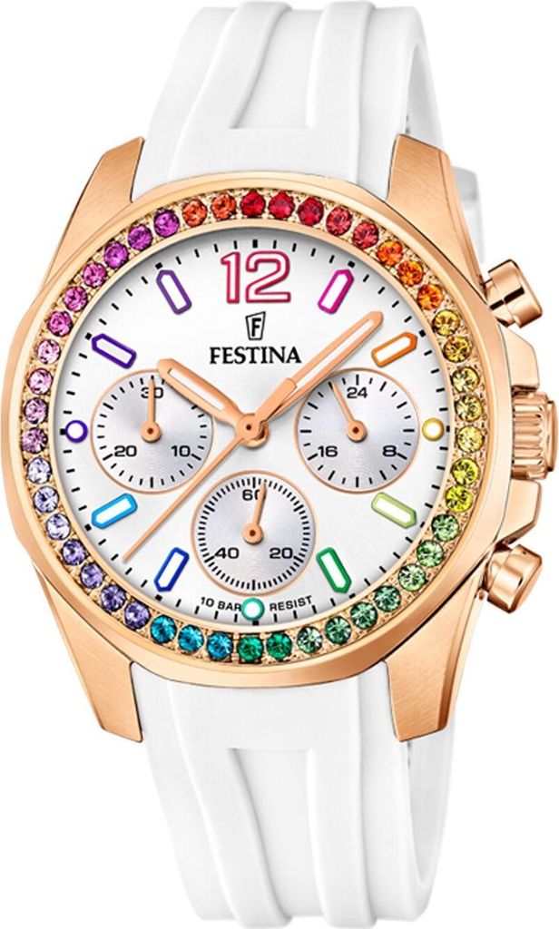 Festina Damen Analog Quarz Uhr mit Gummi Armband F20611/2