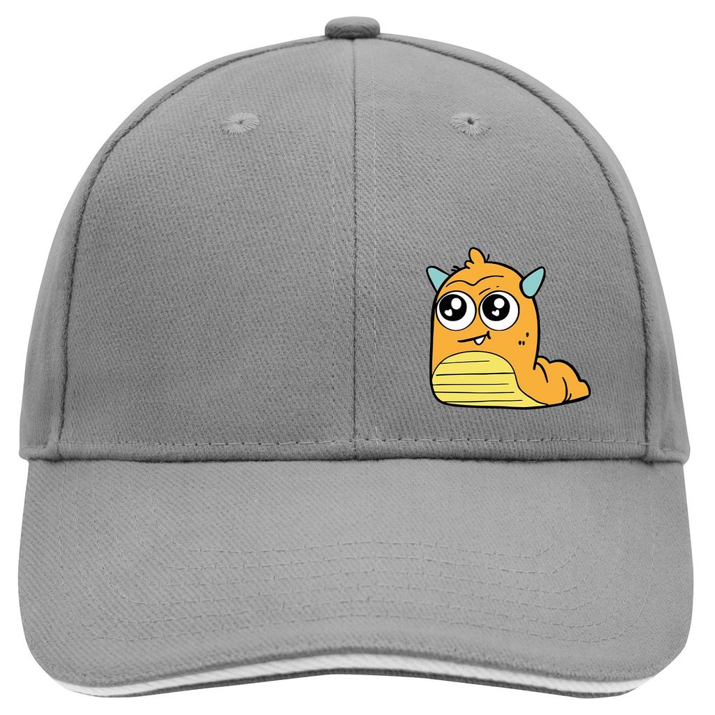 Huuraa Cappy Mütze süßes Monster Orange Dark Grey/White Baumwolle 6-Panel Kappe Geschenkidee