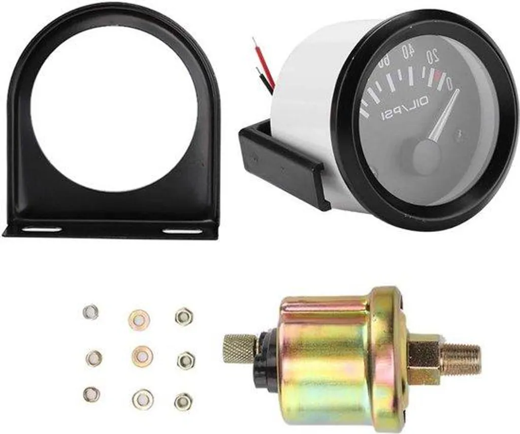 Manomètre d'huile 52mm 12V universel - Indicateur Auto Meter modifié