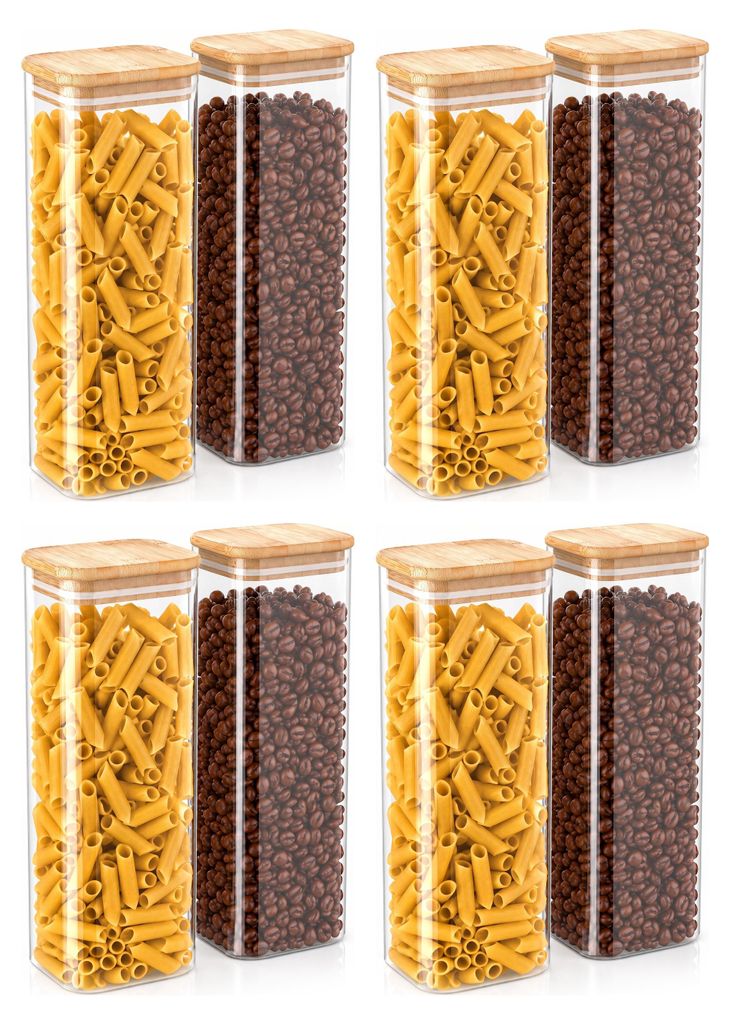 Arendo Vorratsgläser mit Bambusdeckel 8 x 2250 ml, Produktbild 