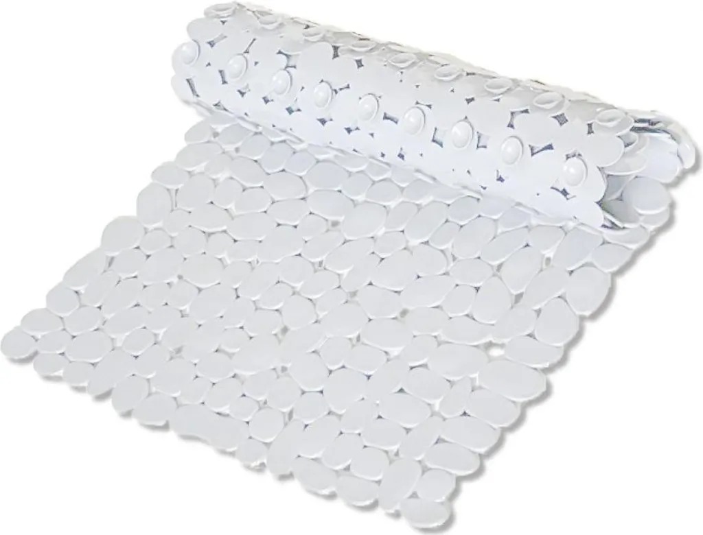 DuraHome Tappetino antiscivolo per vasca da bagno 88x40 cm, bianco