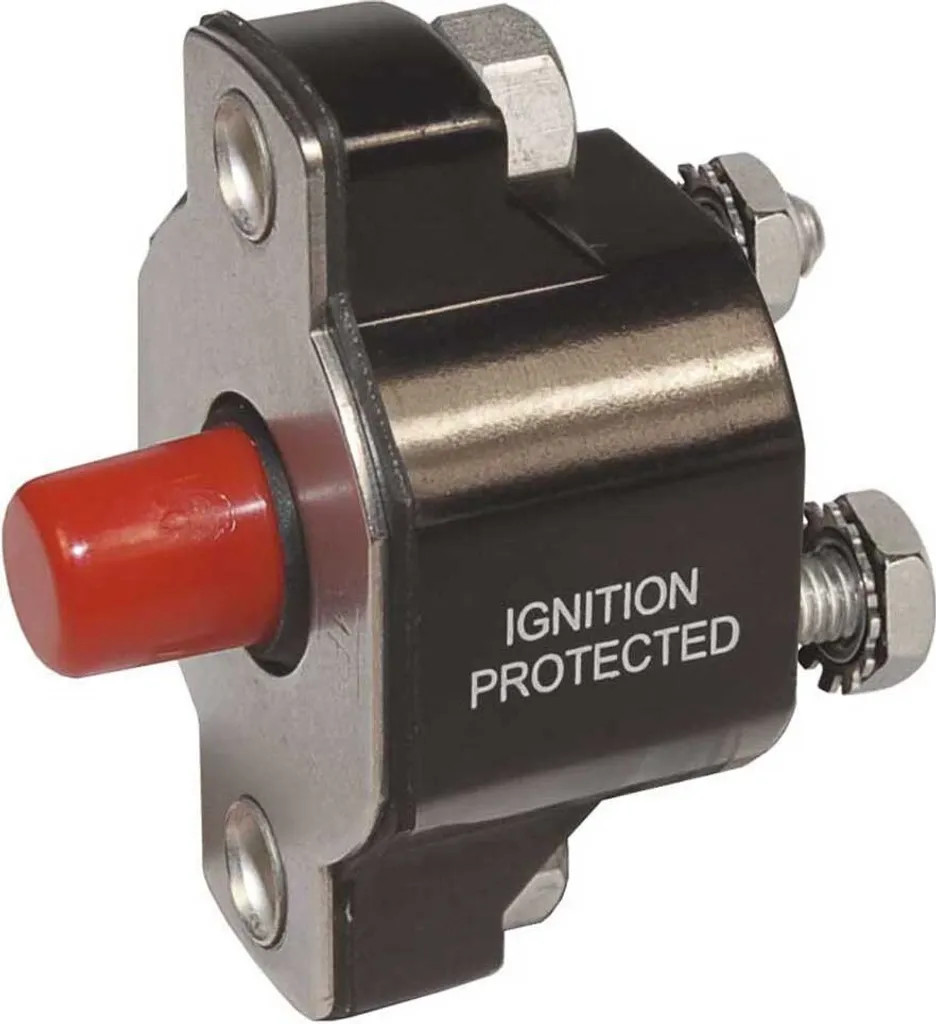 Coupe-circuit Thermique 50A Noir avec Bouton de Réinitialisation Central