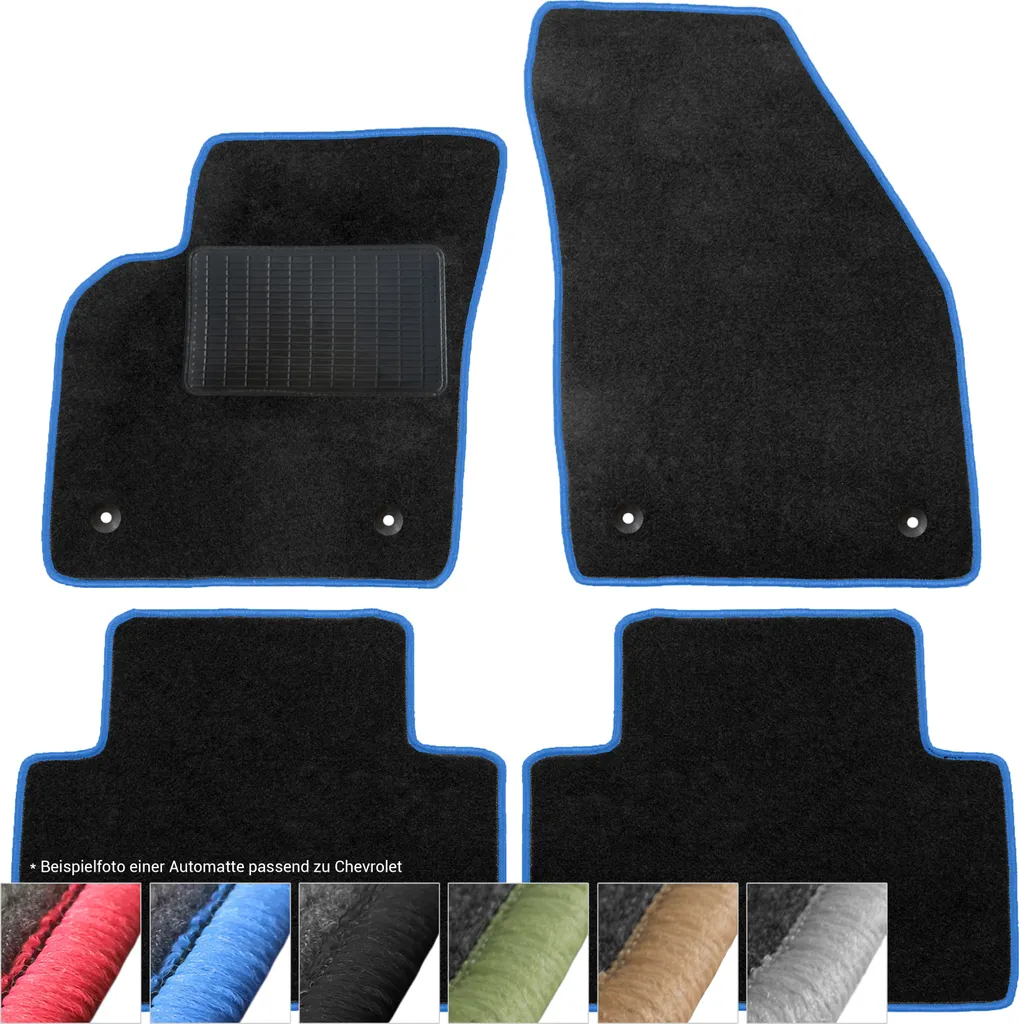 Set Tappetini Auto Nero Blu per Chevrolet Cruze 2009-16